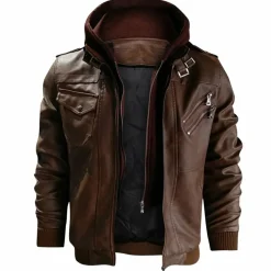 Leren Jassen Heren|Jassen Heren*Jacob - Leren zomerjas met capuchon voor heren