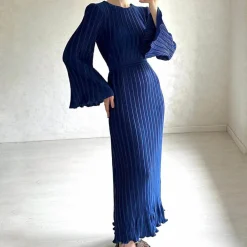 Jurken & Jumpsuits Dames*JACQUELINE - Elegante Geplooide Maxi Zomerjurk voor Dames