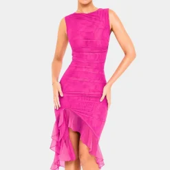 Jurken & Jumpsuits Dames*Jade - Dames Verfijnde Ruches Zomer Avondjurk