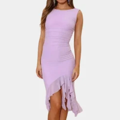 Jurken & Jumpsuits Dames*Jade - Dames Verfijnde Ruches Zomer Avondjurk