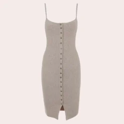 Jurken & Jumpsuits Dames*Jade - Luchtige gebreide damesjurk met knopen voor de zomer