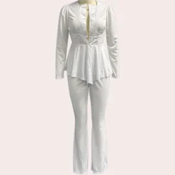 Sets Dames*Jamalia - Luxe 3-delige Zomerse Blazer Set voor Dames Wit