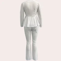 Sets Dames*Jamalia - Luxe 3-delige Zomerse Blazer Set voor Dames Wit