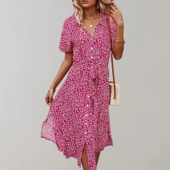 Jurken & Jumpsuits Dames*Janie - Midi zomerjurk voor dames - Perfect voor Lente en Zomer