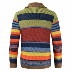 Truien & Vesten Heren*JASEN - Luchtige gebreide vintage trui en vest voor heren, perfect voor lente en zomer Oranje