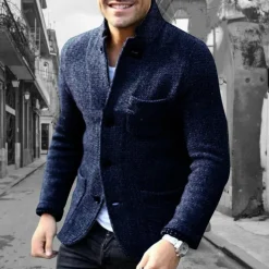 Truien & Vesten Heren|Jassen Heren*JAXON - Luchtig gebreid vest met knopen voor heren, perfect voor de zomer