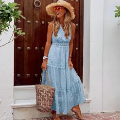 Jurken & Jumpsuits Dames*JENESIS - Zomerse maxi jurk voor dames