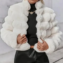 Jassen Dames*JESSICA - Casual Bontjas voor Dames Wit
