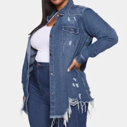 Jassen Dames*JOAN - Modieus Denim Jack voor Dames - Perfect voor de Zomer Blauw