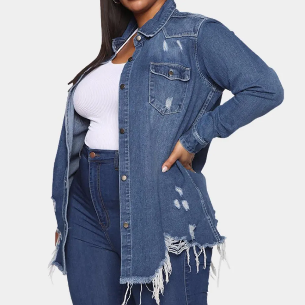 Jassen Dames*JOAN - Modieus Denim Jack voor Dames - Perfect voor de Zomer Blauw