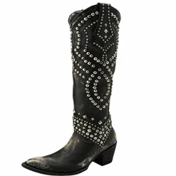 Damesschoenen*JOAN - Zomerse laarzen met metalen studs en hoge hak