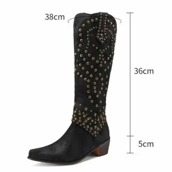 Damesschoenen*JOAN - Zomerse laarzen met metalen studs en hoge hak