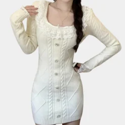 Jurken & Jumpsuits Dames*JOANNA - Comfortabele Zomerse Gebreide Jurk voor Dames Wit