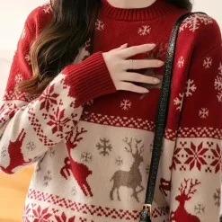 Truien & Vesten Dames*JODIE - Geraffineerde Kersttrui voor Dames Rood