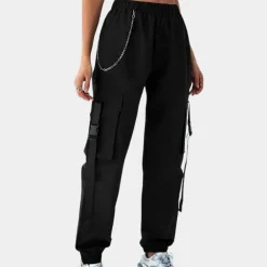 Broeken & Rokken Dames*Jolanda - Luchtige dames joggingbroek met elastische taille voor de zomer Zwart