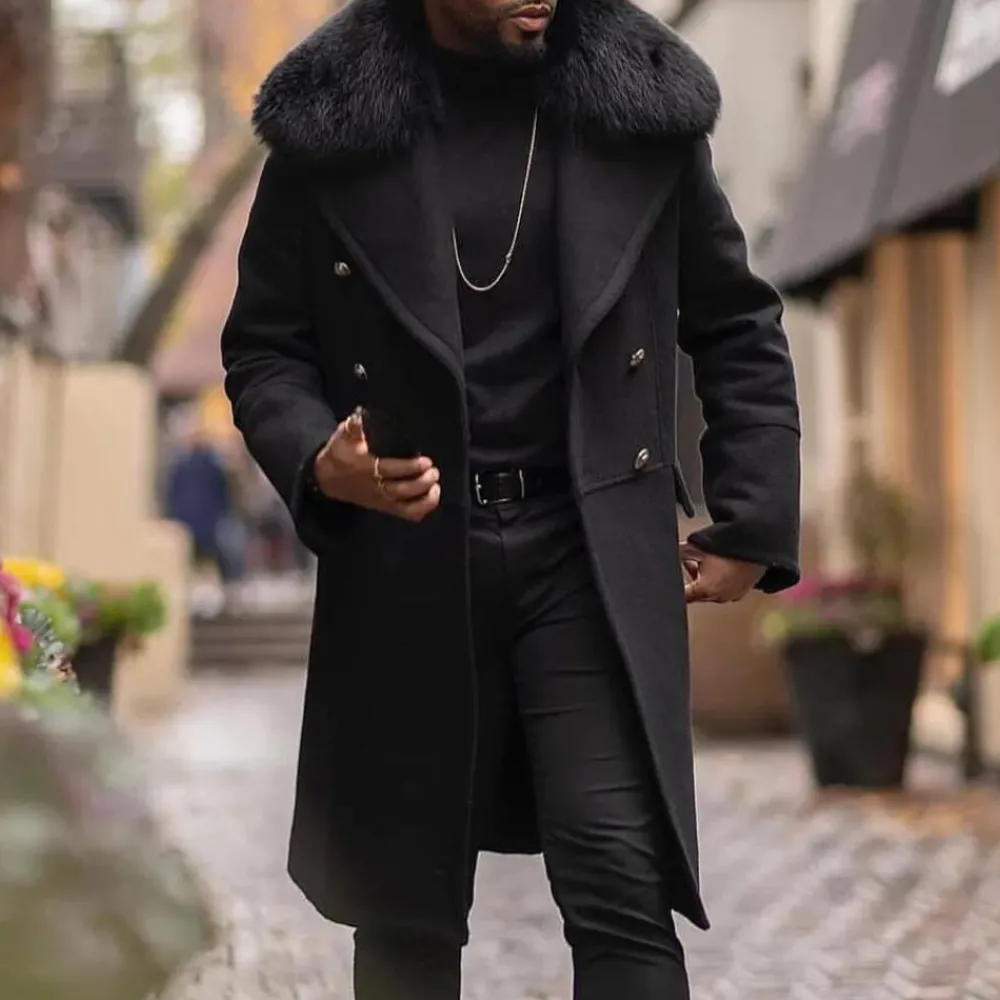 Jassen Heren*JOSE - Stijlvolle Winterjas voor Heren Zwart