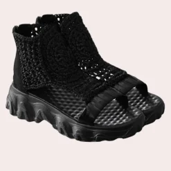 Damesschoenen*Juanita - Dames Stijlvolle Gevlochten Zomersleehakken