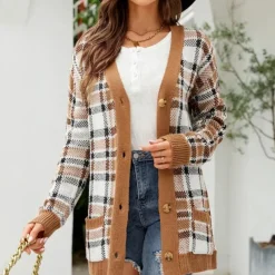 Truien & Vesten Dames*Judith - Trendy geruit damesvest voor de zomer