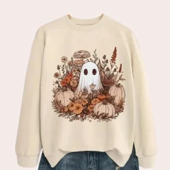 Truien & Vesten Dames*Juli - Modieuze Zomerse Halloween Trui voor Vrouwen Beige