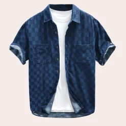 Shirts Heren*Julian - Stijlvol zomer overhemd met halve mouwen voor heren