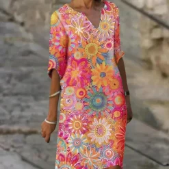 Jurken & Jumpsuits Dames*Juliette - Elegante Zomer Bloemenjurk