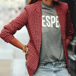 Blazers & Blouses Dames*JUNI - Elegante zomerblazer Rood