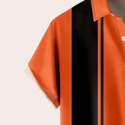 Shirts Heren*Jure - Zomerse Halloween Shirt voor mannen met korte mouwen Oranje