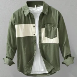 Shirts Heren*Kael - Heren Trendy Kleurblok Korte Mouw Zomereditie