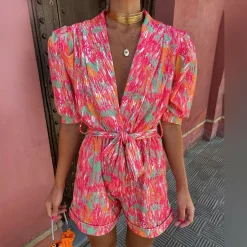 Jurken & Jumpsuits Dames*KAHLANI - Stijlvolle v-hals zomer romper