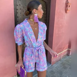 Jurken & Jumpsuits Dames*KAHLANI - Stijlvolle v-hals zomer romper