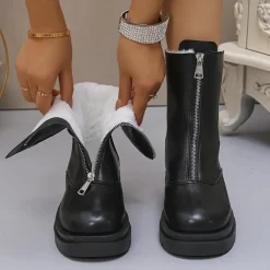 Damesschoenen*KAILANI - Stijlvol Zomer Rits Laarzen voor Dames Zwart