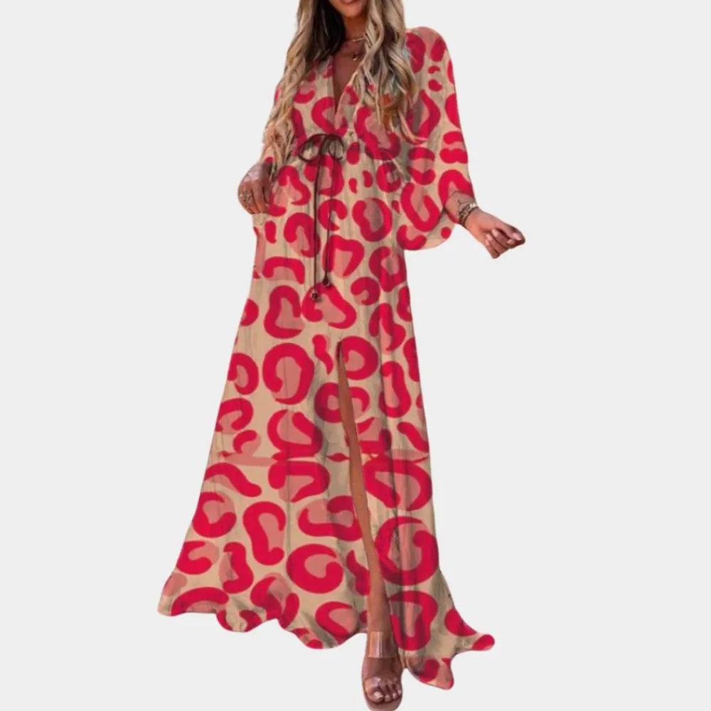 Jurken & Jumpsuits Dames*Kaitlin - Stijlvolle dames maxi-jurk met v-hals voor de zomer