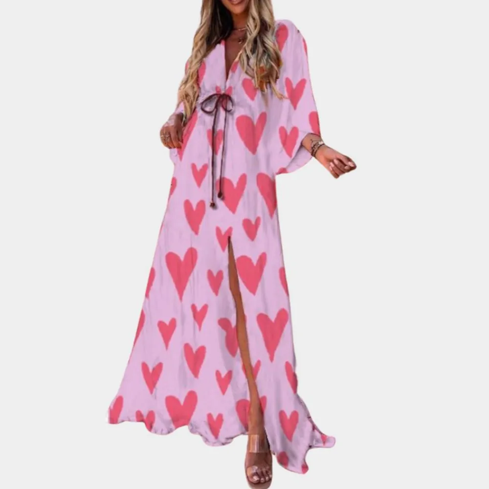 Jurken & Jumpsuits Dames*Kaitlin - Stijlvolle dames maxi-jurk met v-hals voor de zomer