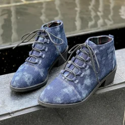 Damesschoenen*Kallirhoe - Stijlvolle Zomerse Enkellaarzen voor dames Blauw