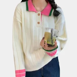 Truien & Vesten Dames*KALONI - Trendy Zomerse Trui voor Dames Melkwit