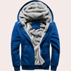 Jassen Heren*Kari - Stijlvolle pluchen herenjas met capuchon voor de zomer