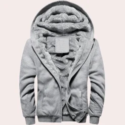 Jassen Heren*Kari - Stijlvolle pluchen herenjas met capuchon voor de zomer