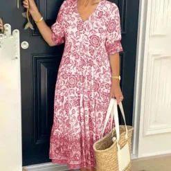 Jurken & Jumpsuits Dames*KARLA - Elegante zomerjurk met v-hals