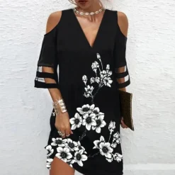 Jurken & Jumpsuits Dames*Kataryna - Elegante Koudschouder Zomerjurk met Kanten