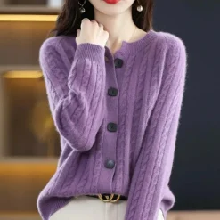 Truien & Vesten Dames*KATE - Luchtig wollen vest met knopen voor dames - Perfect voor de lente en zomer