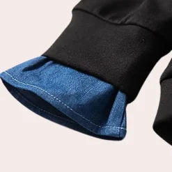 Truien & Vesten Dames*Katerina - Trendy dames sweatshirt met kraag voor de zomer Zwart