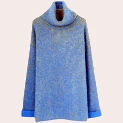 Truien & Vesten Dames*KATHLEEN - Geraffineerde Coltrui voor Dames Blauw