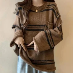 Truien & Vesten Dames*KATHLEEN - Trendy Zomerse Trui voor Dames Bruin