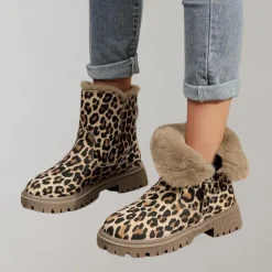 Damesschoenen*Kathy - Luchtige dameslaarzen met print voor de zomer Luipaard