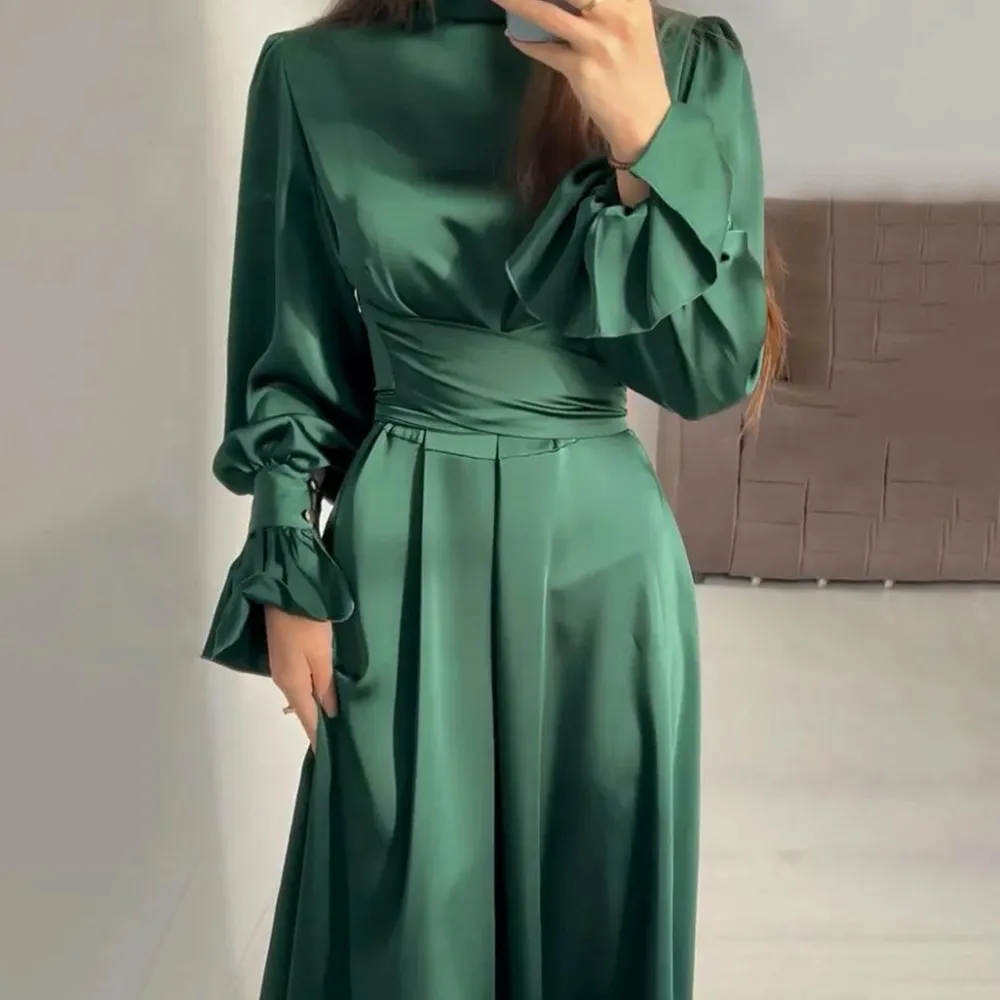 Jurken & Jumpsuits Dames*KEEVA - Zomerse lange jurk voor dames Donkergroen