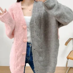 Truien & Vesten Dames*KELLY - Modieus Zomervest voor Dames Roze Grijs