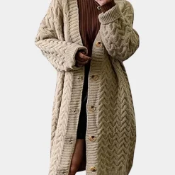 Truien & Vesten Dames*Kendra - Lang gebreid damesvest in relaxte pasvorm voor de zomer