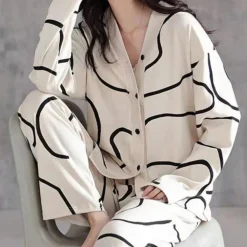 Sets Dames*KIMBERLY - Luxe Zomerse Pyjamaset voor Dames Wit