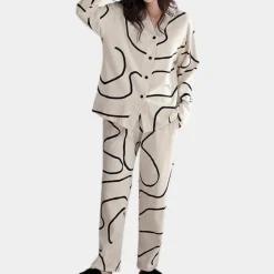 Sets Dames*KIMBERLY - Luxe Zomerse Pyjamaset voor Dames Wit