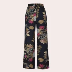 Broeken & Rokken Dames*Kirsi - Elegante wijde zomerbroek met bloemenprint